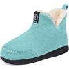 GURGER Feltro Pantofole Stivaletto Uomo Invernali Collo Alte Donna da Casa Peluche Calde Chiuse Stivaletti Blu 42 43
