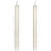KARELLS Candele Coniche Senza Fiamma, Candele senza fiamma, 2 Pezzi, Senza Fiamma Tremolante, Alimentate a Batteria Per Casa, Matrimonio, Data, Decorazione, Altezza 28 cm, Bianco