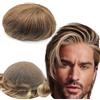 Yanahair Protesi Capelli Uomo 8x10 Toupee per Uomini Parrucchini Parrucca Capelli Veri Uomo Parrucche 100% Europeo Capelli Umani Veri Pieno Francese Pizzo Toupet (8x10",#4/27/613biondo e marrone)