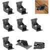 LIKERAINY 0-90-180 Gradi Cerniera Pieghevole Blocca Supporto Staffe Invisibili per Pannello Estensione Tavolo Mobili Letti Panche Scaffali Ferro Zincato con Colore Bronzo Scuro 8 pezzi