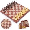 Peradix 2 in 1 Scacchi e Dama Magnetici, Scacchiera Magnetica Pieghevole Gioco Intelligente Set da Viaggio per Scacchi e Dama Classico, Scacchi Portatili (31 * 31CM-2 in 1 Scacchi)