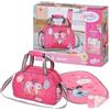 BABY born Borsa per pannolini rosa/grigia per bambole - Include fasciatoio, pannolini e contenitore per talco - Accessori di alta qualità - Dai 3 anni in su