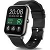 Popglory Smartwatch Uomo Donna, Notifiche WhatsApp e Chiamate,Contapassi SpO2 Pressione Sanguigna Cardiofrequenzimetro,Orologio Sportivo Regalo per Android iOS