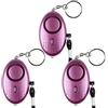 Qoosea Emergenza Allarme personale [confezione da 3] Qoosea Scream Safesound Allarme 140dB LED Torcia elettrica per bambini/donne/Anziani/Studente Protezione autodifesa protetta (Viola)