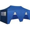 vidaXL AX Gazebo 2.91x5.8x3.15m Blu Pieghevole Tendone Pop Up 600D Barbecue Nuovo 48865