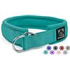 Heydoggy Collare per Cani con Morbida Imbottito, Riflettente Nylon Collare a Strozzo, 4cm Largo Anti Tiro Collare da Addestramento, Collare a Semistrozzo per Cani di Taglia Piccola Media Grande Verde L