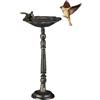 Relaxdays Abbeveratoio, Vaschetta per Uccellini da Terra, Decorazione da Giardino, Accessori per Uccelli, 40 cm, Bronzo