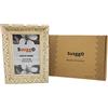 SusggO Cornice per foto in legno - foto 10 x 15 cm - prodotto in EU - supporto e vetro - per tavolo e appendere a parete - decorazione tavolo mensola mobile decorazione casa (Bianco VINTAGE)