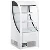 Ristoattrezzature Modello: 108820060012650,Espositore murale ventilato con frontale aperto bianco +2°C +10°C dimensione 64x74,1x145,7h cm