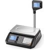 Ristoattrezzature Modello: 10423189001,Bilancia omologata nera con torre peso prezzo portata max 6 kg divisione 1/2 g