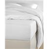 De Witte Lietaer Olivia - Lenzuolo con Angoli, in Raso di Cotone pregiato, Colore: Bianco/Bianco, 90 x 200 x 30 cm