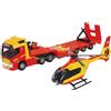 Majorette - Grand Series - Camion Volvo + Elicottero della polizia - 35 cm (scala 1/43 °) - Suoni e luci - Da 3 anni - 213716000002