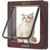 Ycozy XL Porta per Gatti per Porte 27.8 x 25 cm con Chiusura a 4 Vie per Porta Interna Esterna Finestra a Muro, Gattaiola Resistente alle Intemperie per Gattini e Cani Facilmente Installabile