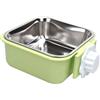 septillar Ciotole da Appendere per Animali Domestici, 2 in 1 Rimovibile Acciaio Inox Ciotola, Gabbia Appendere Ciotole per Cani, Gatti, Coniglio, Criceto, Porcellino D'India, Furetto (Verde)