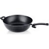 Fissler Adamant Padella wok in alluminio 6 L, 32 cm, con rivestimento, sigillatura antiaderente, bordo alto, antigraffio, induzione, colore: nero