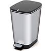 Kis Keter Kis Chic Bin L - Pattumiera a Pedale Ideale per la Cucina con Capacità di 60 Lt, 29X44,5X60,5H cm - Grigia Metalizzata