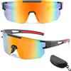 ZUMLLOMA Occhiali da Ciclismo UV400, Occhiali Veloci, Occhiali Bici da Corsa Uomo Donna, Occhiali da Sole Sportivi per Ciclismo Corsa Pesca Guida Moto Baseball Bicicletta (nero/arancione)