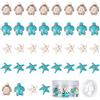 SUNNYCLUE 1 Scatola 100 Pezzi 4 Stili Perline Tartaruga Marina Perline Stella Marina Turchese Charms Tartaruga Stella Intagliato Beads Distanziatrici Animali Oceano Filo Elastico