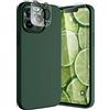 TOCOL 5 in 1 Cover iPhone 13 Pro, 2 Pellicola Vetro Temperato + 2 Pellicola Fotocamera, Custodia iPhone 13 Pro Silicone Liquido Antiurto 360 Gradi Protezione Case - Verde Foresta
