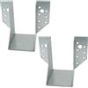 AERZETIX - C58631 - Set di 2 staffe per travi con ali esterne 60x100x75x2mm - scarpa del travetto con 24 fori - in acciaio zincato Z275