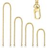 Spldsun 4 Pezzi Sostituzione Catena Ricambio Metallo, Catena Piatta Tracolla Metallo, Borse Tracolla Catena Metallo, Accessorio Sostitutivo per Tracolle, Borse, Portamonete (Dorate, 40cm, 60cm, 80cm, 120cm)