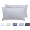 Todocama - Set di 2 federe per cuscino, in microfibra extra morbidi, ipoallergenica, Set di 2 - 30x50 cm Grigio Chiaro