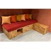 Vivere Zen Divano Letto artigianale con cassetti in faggio lamellare (componibile ad hoc) (Struttura per materasso 80x200)