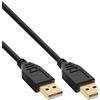InLine cavo USB 2.0, da A a A, nero, contatti dorati, 5m