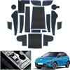 GAFAT 2019-2022 2023 Kona EV Electric Tappetini Antiscivolo in Gomma per Console Centrale, Portabicchieri, Cuciture per Porta, Kona EV Accessori (Solo per EV) [Non per 2024+] (Blu)