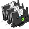 NineLeaf Confezione da 3 pezzi compatibili per Brother P-Touch HSe-211 HSe211 HS-211 Nero su Bianco 5,8 mm Tubi termorestringenti Etichette per cavi fili uso in PT-1000 1005 1010 D400 D600 Label Maker
