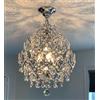 A1A9 moderno lampadario di cristallo, 3 lampadari in cristallo chiaro goccia di pioggia, plafoniera, luci a sospensione pendenti cromate per sala da pranzo camera da letto ingresso soggiorno