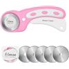 Headley Tools Taglierina con lama rotante da 45 mm (confezione da 5) per quilting, tessuti e per lavori artistici rosa