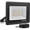 treoir Faretto LED per esterni, 50 W, 5000 lm, super luminoso, 6000 K, bianco freddo, IP66, impermeabile, per cortile, vialetto, garage, corridoio, giardino