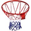 HOMCOM Canestro Basket da Muro in Ferro con Rete in Nylon per Esterno e Interno, Φ46cm