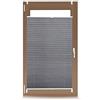 Relaxdays Tenda Plissettata a Rullo, Montaggio con Clip Adesive, per Interni, L x P: 60 x 130 cm, Grigia Traslucida