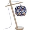 LUSSIOL 233870 lampada da tavolo e comodino, Legno, Blu, Giallo