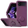 XINYEXIN Silicone Liquido Cover per Samsung Galaxy Z Flip4 5G (Z Flip 4 5G), Custodia Antiurto AntiGraffio con Supporto Anello a 360° Slim Silicone Case - Sakura purple