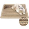 FUKUMARU Tappetino Tiragraffi Per Gatti, 60 x 40 cm, In Sisal Naturale, Tiragraffi Orizzontale Per Gatti, Protegge Tappeti E Divani (Crema - Addensato)