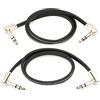 Ernie Ball, Cavo patch piatto con jack stereo a pipa, lunghezza 61 cm, Confezione da 2, Nero