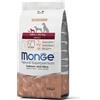 Monge Natural Superpremium All Breeds Adult Mini Monoprotein Salmone con Riso - 2,5 kg Monoproteico crocchette cani Croccantini per cani