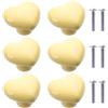 NAKUPENDA 6Pcs Manopole per Mobili Pomelli per Cassetti in Ceramica a Forma di Cuore Pomello in Ceramica per Cassetto Cameretta Maniglie Delle Porte Armadi (Giallo Chiaro)