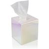 Dasher Products Scatola Porta Fazzoletti Quadrato in Acrilico, per Tessuti Viso, Tovaglioli, Perfetta per Bagno, Scrivania, Controsoffitti, Vanità, Camera da Letto, Comodini (Quadrato, Iridescente)