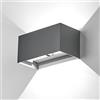 Dr.lazy 20W Lampade da Parete LED Esterno Interno IP65 Impermeabile, Lampade Esterno Orientabile Applique Moderno da Parete in Alluminio per Corridoio Ingresso Giardini (Grigio/Bianco Freddo)