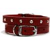 Ancol Comodo ed elegante collare rosso in pelle per addestramento animali domestici 28-36 cm, taglia 3
