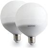 TOT ELECTRIC X2 Lampadina led E27 globo G120 16W luce bianca naturale calda Mapam palla sfera (Luce Fredda)