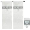emmevi Tende Coppia Finestra Porta Interno Tessuto Lino Casa Shabby Chic Mod.Tenda CUORI 1 CONF 60X240 GRIGIA