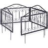 Relaxdays Bordura per Aiuola in Metallo, Set da 4, Vintage Recinzione Giardino con Ornamenti 34,5 x 56,5 cm, Nero