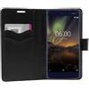 ebestStar - Cover Compatibile con Nokia Nokia 6 (2018) Custodia Portafoglio Pelle PU Protezione Libro Flip, Nero [Apparecchio: 148.8 x 75.8 x 8.2mm, 5.5'']