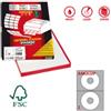 MARKIN Etichette adesive A-462 - in carta - permanenti - diametro CD 117,5 mm - foro 41 mm - 2 et-fg - 100 fogli - bianco coprente - Markin (unità vendita 1 pz.)