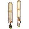 TIANFAN - Confezione da 2 lampadine a filamento LED da 4 W T20 tubolari, con attacco Edison E14 piccolo, 2700 K, luce bianca calda (Trasparente)